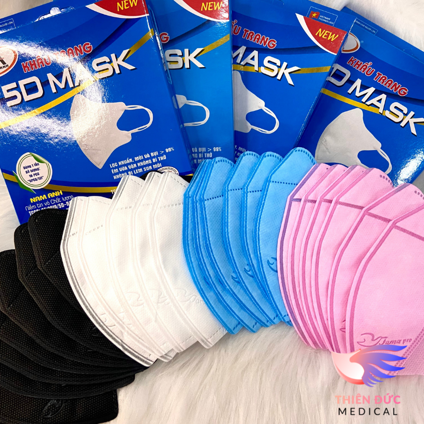 Combo hộp 10 cái khẩu trang 5d mask famapro quai thun