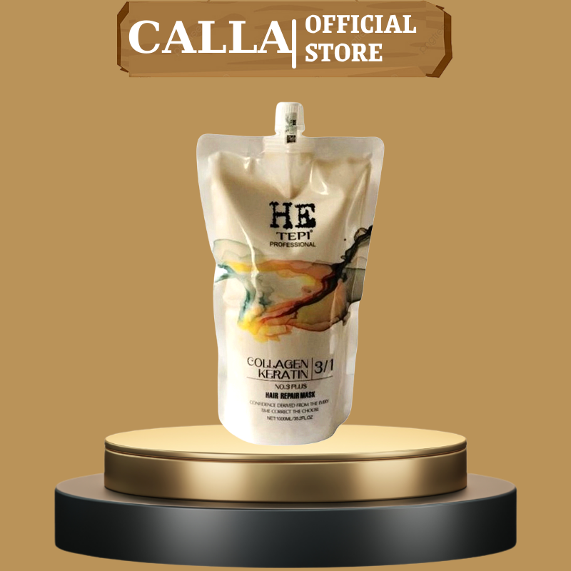 Kem ủ tóc keratin he tepi 1000ml phục hồi tái tạo cấu trúc tóc hư tổn hương nước hoa | calla official