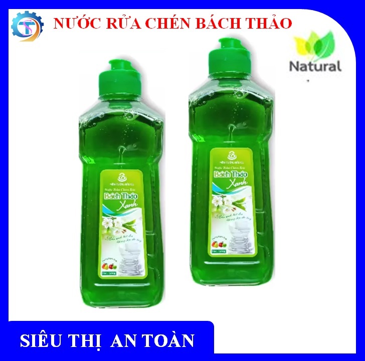 Nước rửa chén Bách Thảo Xanh hương trà xanh chiết xuất thiên nhiên không hại da tay - Chai 500g