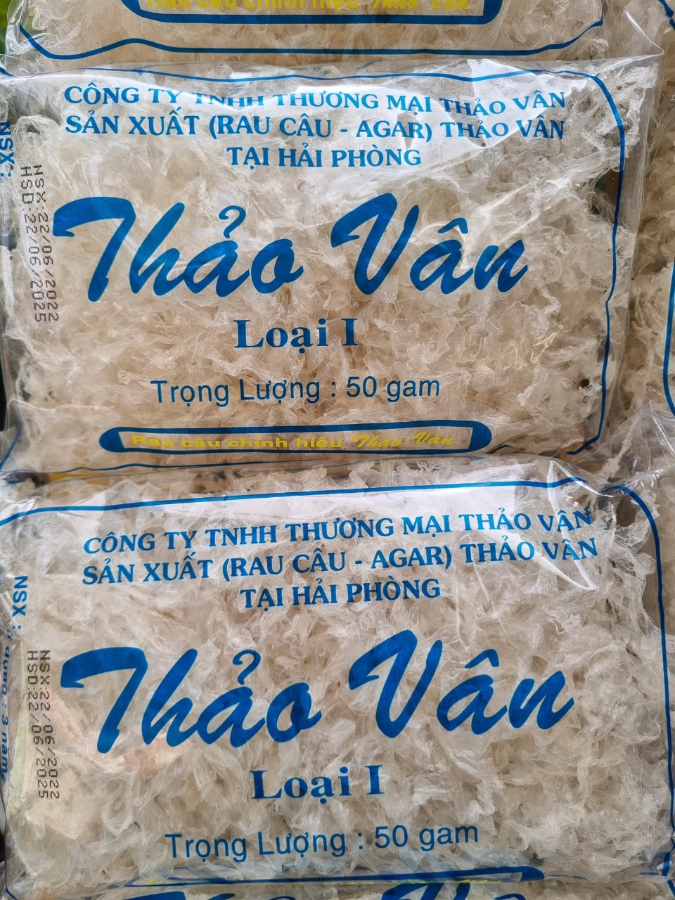 {Combo 10gói x 50gr/gói} Rau câu sợi Thảo Vân dùng làm rau câu sợi giòn, gỏi chay/mặn, ăn kiêng: Das, ketto. HSD 2026