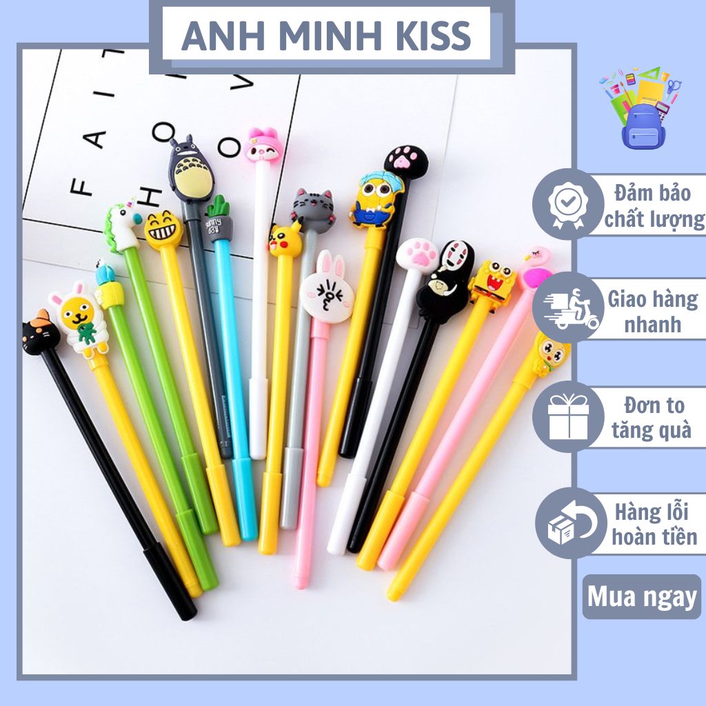 Sét 10/20 cây bút gell hình thú dễ thương cho bé. ngòi bút 0.5mm