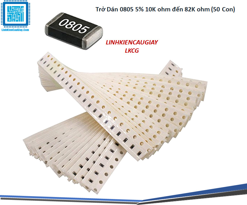Trở dán 0805 5% 10k ohm đến 82k ohm