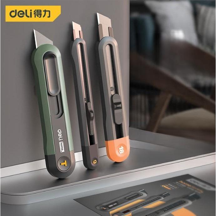 Combo 3 Dao Rọc Giấy, Cắt Dây Điện Deli Cao Cấp - Lưỡi Dao SK5 Sắc Bén - Sử Dụng Trong Gia Đình, Sửa Chữa Điện - HT4007