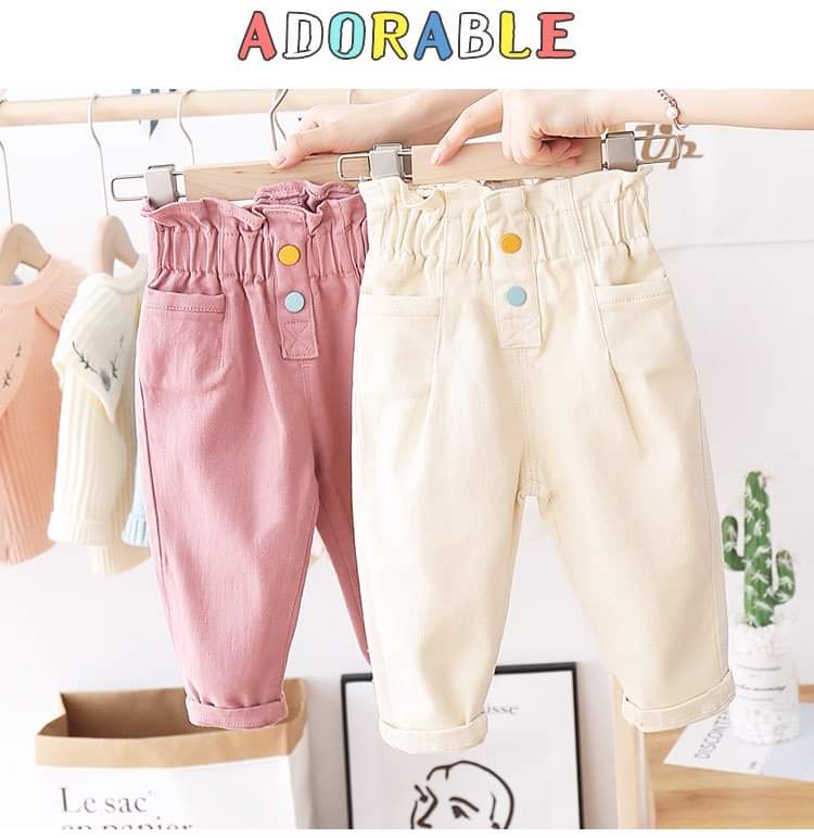 Quần bò, quần kaki dài bé gái co giãn, mềm mát mã 01