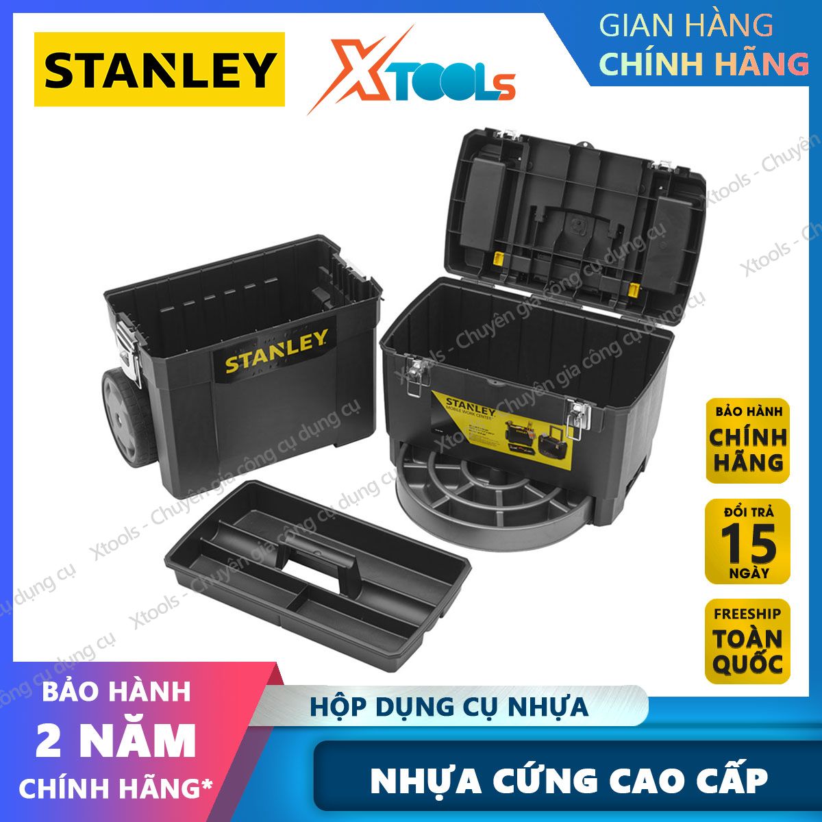 Hộp dụng cụ nhựa stanley 1-93-968 hộp đựng đồ nghề làm nhựa abs cao cấp, có thể chịu lực các ngăn có thể tháo rời ra