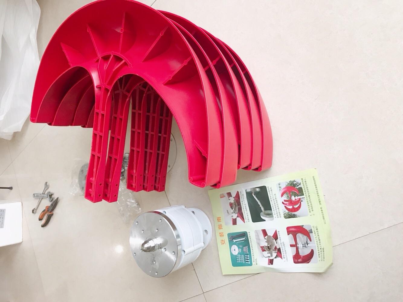 Máy phát điện gió tuabin gió 12v 24v 200w trục dọc