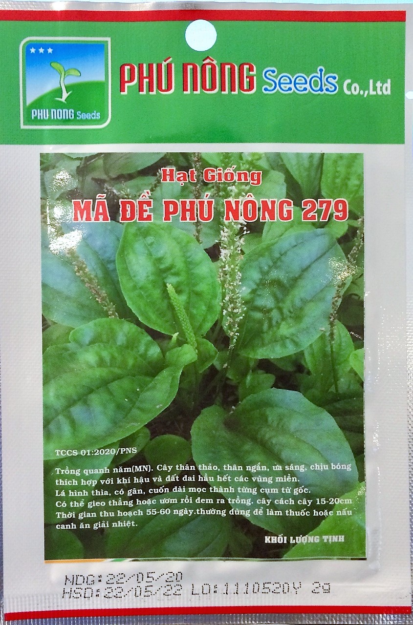 Giống Rau Mã Đề  cây dược liệu gói 2gram.