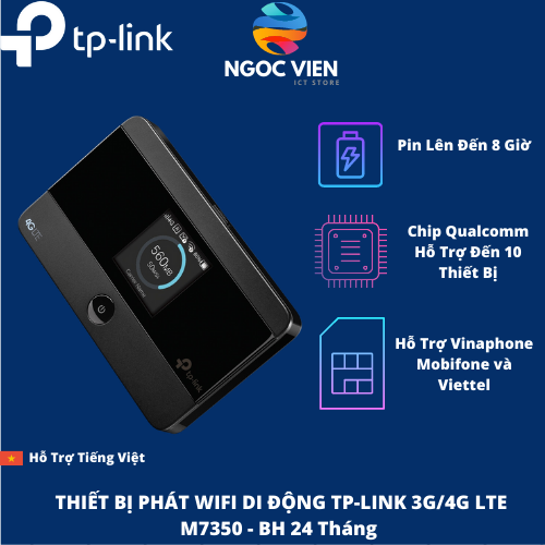 Bộ Phát Wifi Di Động TP-Link M7350 3G/4G LTE 150Mbps - Hàng Chính Hãng