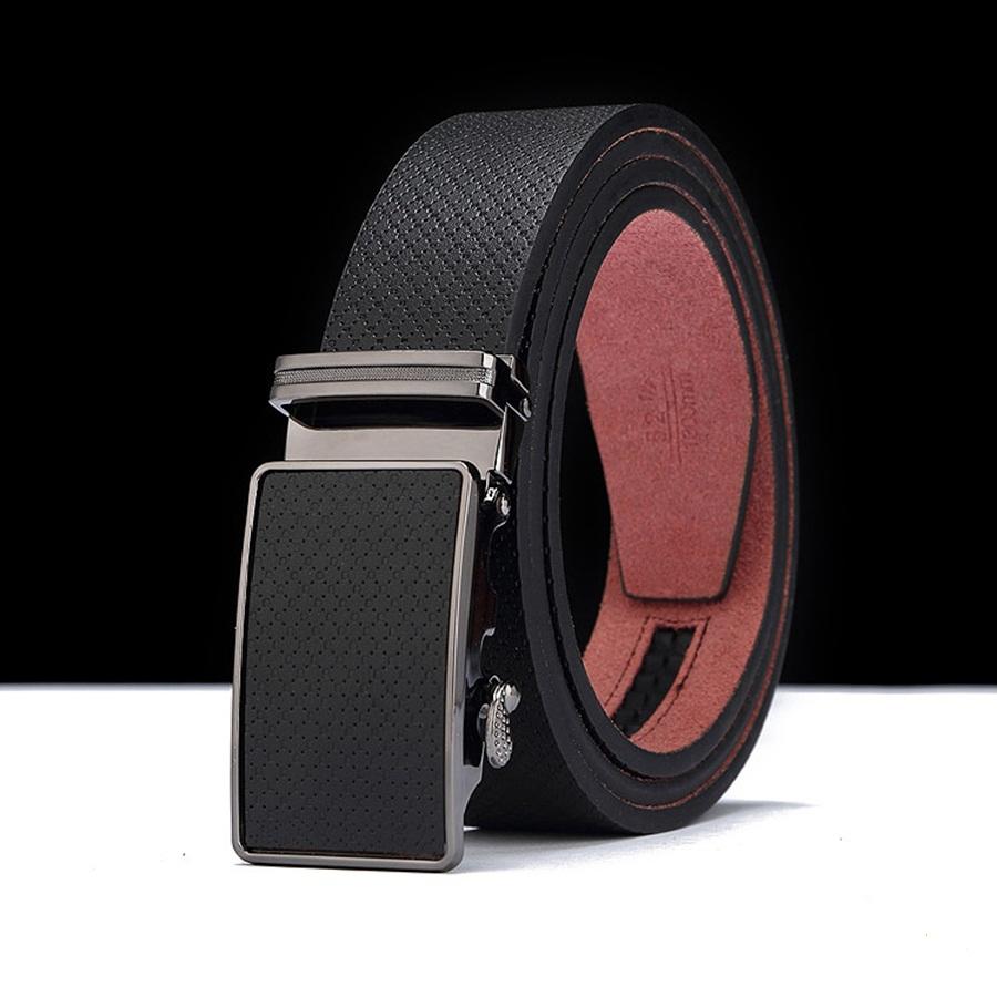 Dây nịt nam - Thắt lưng da phong cách lịch lãm - khóa tự động Mặt phủ da ( Dây da vận cá sấu - vân nhỏ )