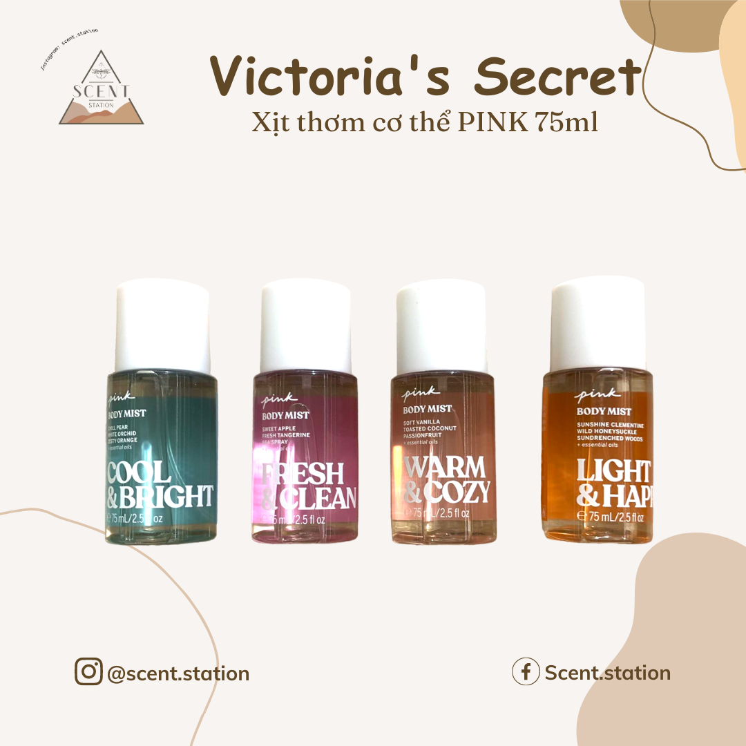 [Scent Station] Xịt thơm cơ thể Body mist PINK – Victoria’s Secret 75ml-250ml
