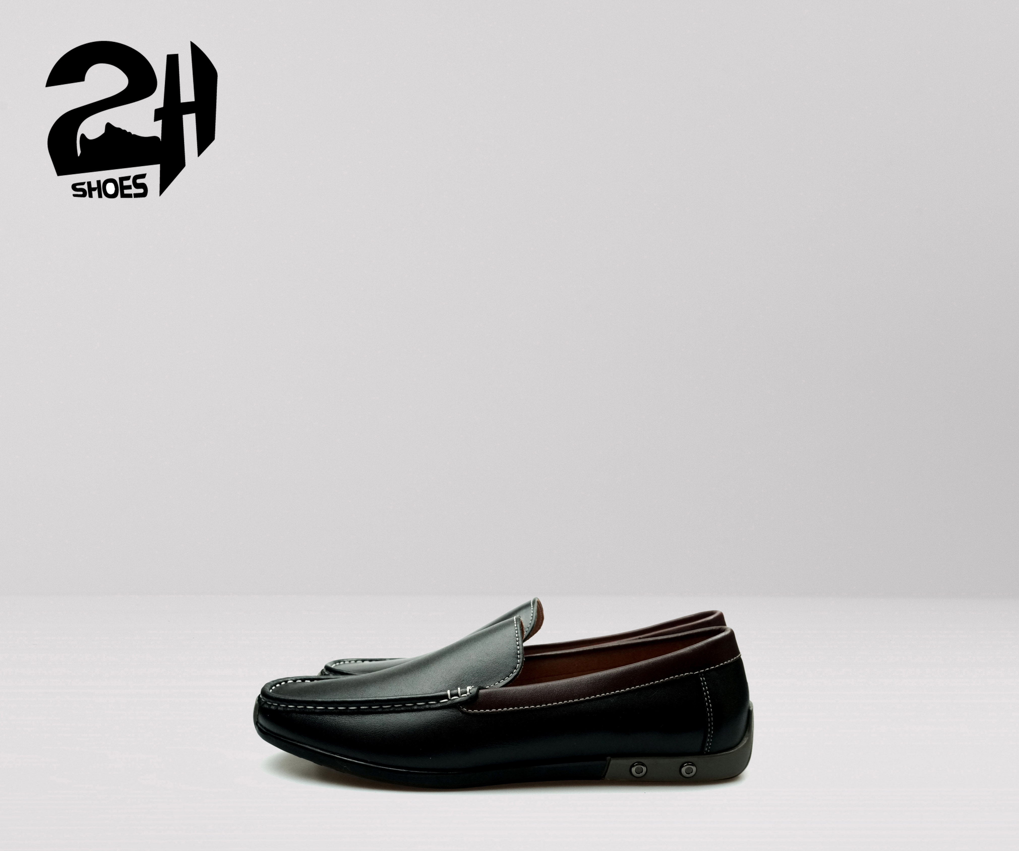 giày mọi lười nam da bò nguyên tấm phối quần jean phong cách SHOES 2H size 38 – 43, Đen 2H - 52
