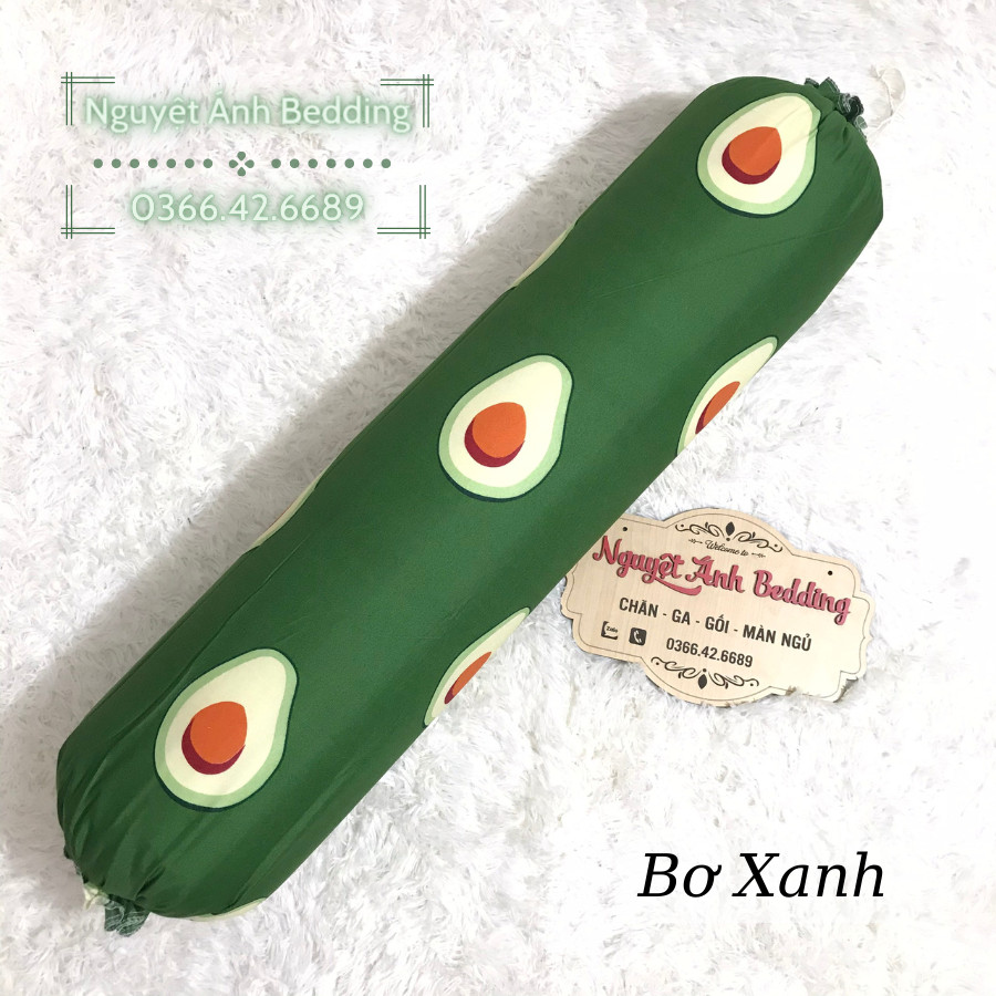 👛 Vỏ gối ôm, áo gối cotton 30x100cm mẫu Bơ xanh - Được chọn mẫu thoải mái