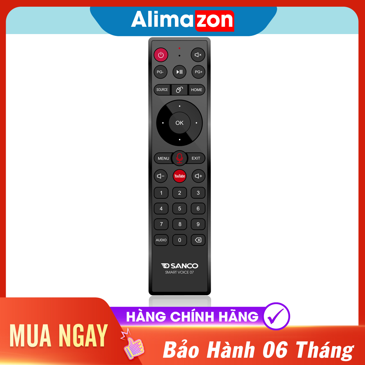 Remote tivi SANCO smart voice điều khiển giọng nói, hàng mới