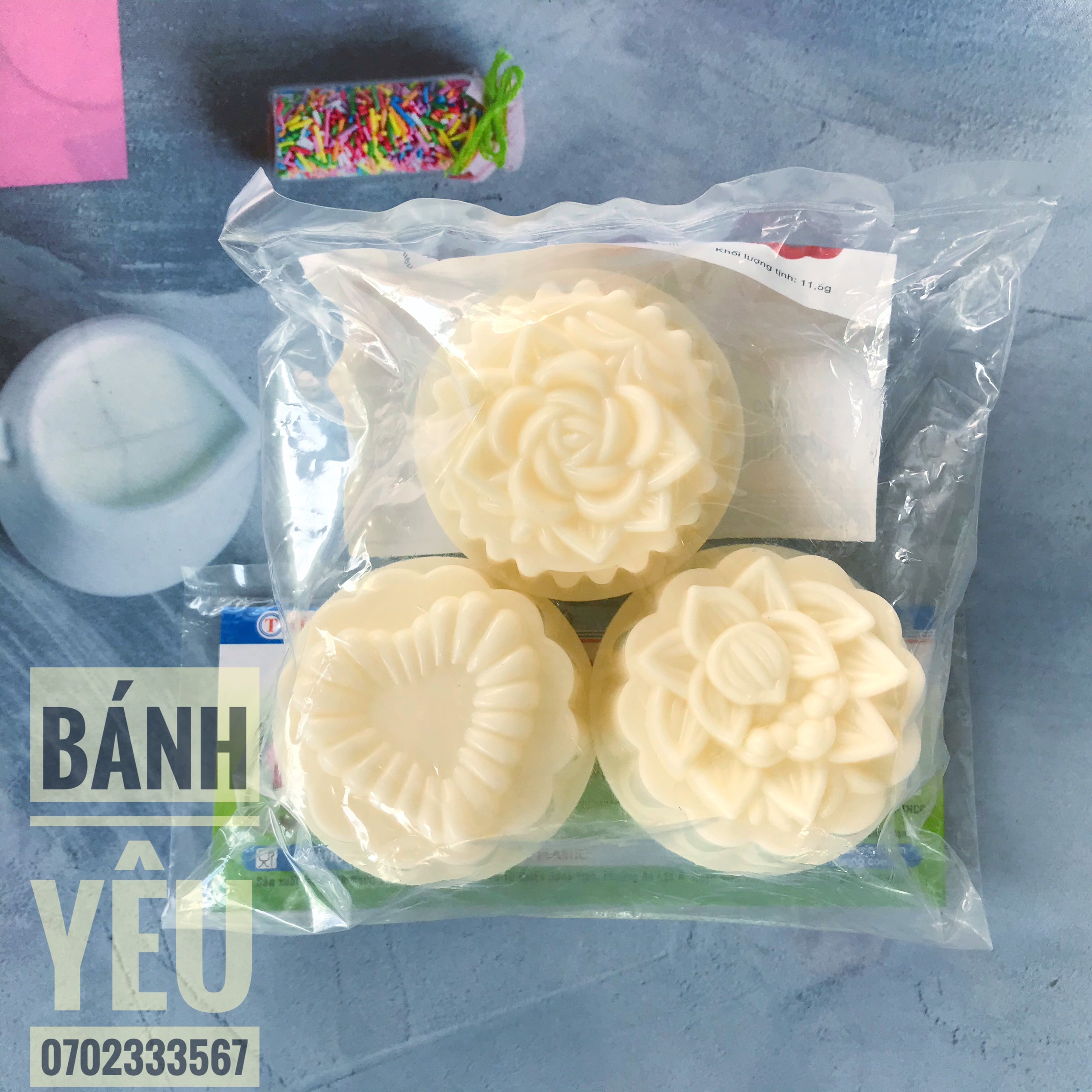 Khuôn rau câu trung thu mini ( bộ 6 cái )