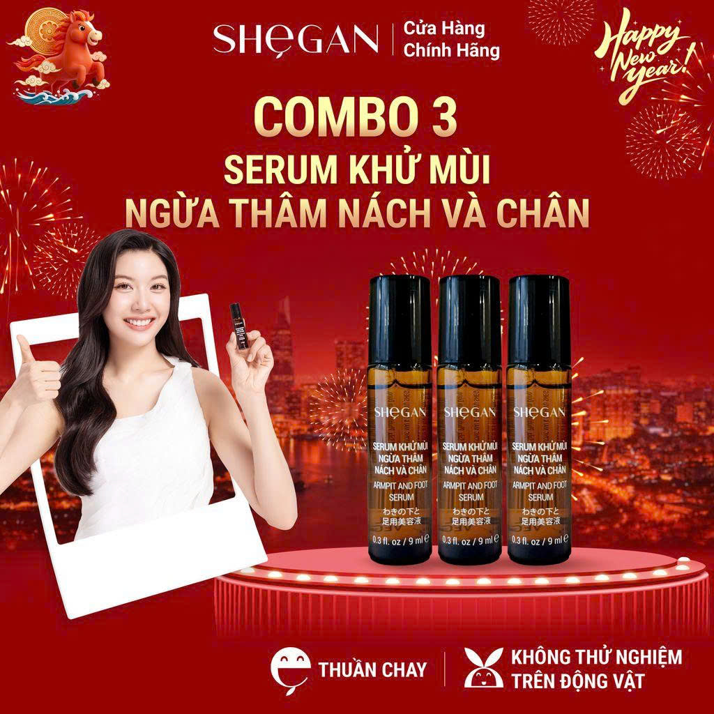  Combo 3 Chai Serum Khử Mùi Ngăn Thâm Nách Và Chân SHeGAN - Khử Mùi Ngăn mùi Mồ Hôi Dưỡng Ẩm 