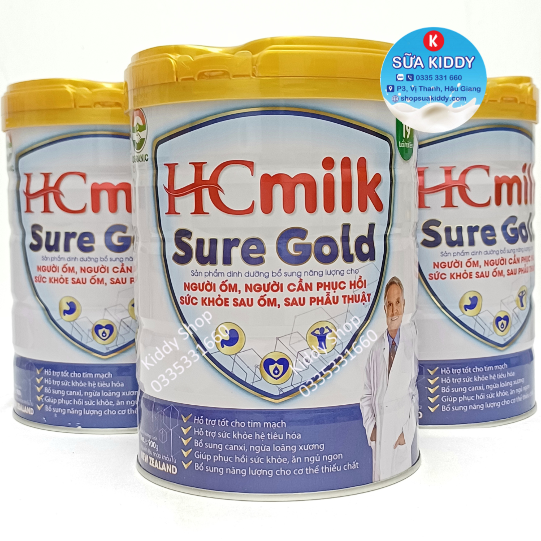 Sữa phục hồi hc milk sure gold 900g cho người bệnh, người sau phẫu thuật, sau sinh