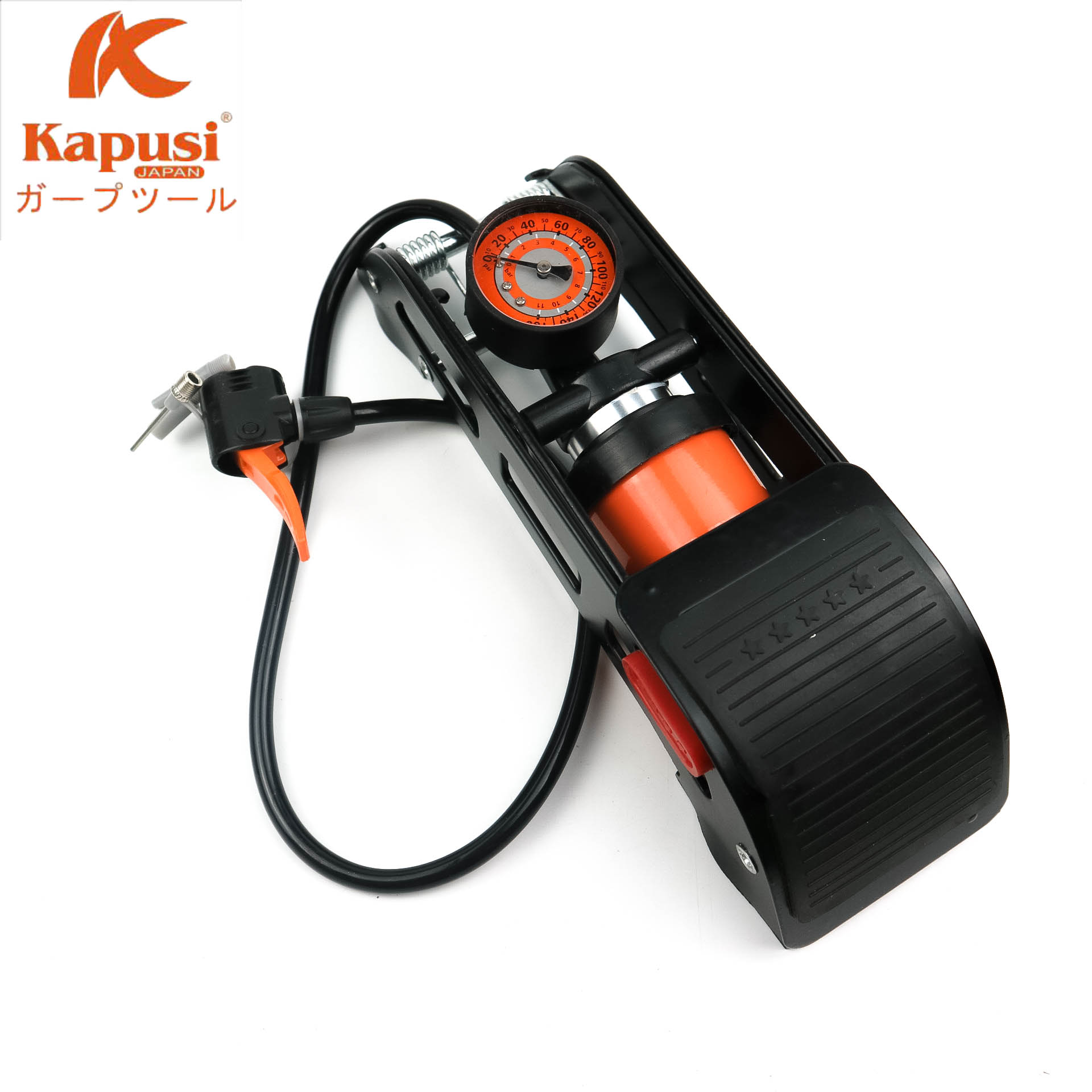 Bơm hơi đạp chân 1 xi lanh cao cấp Kapusi Japan chính hãng, bơm đạp chân cao cấp nhật bản