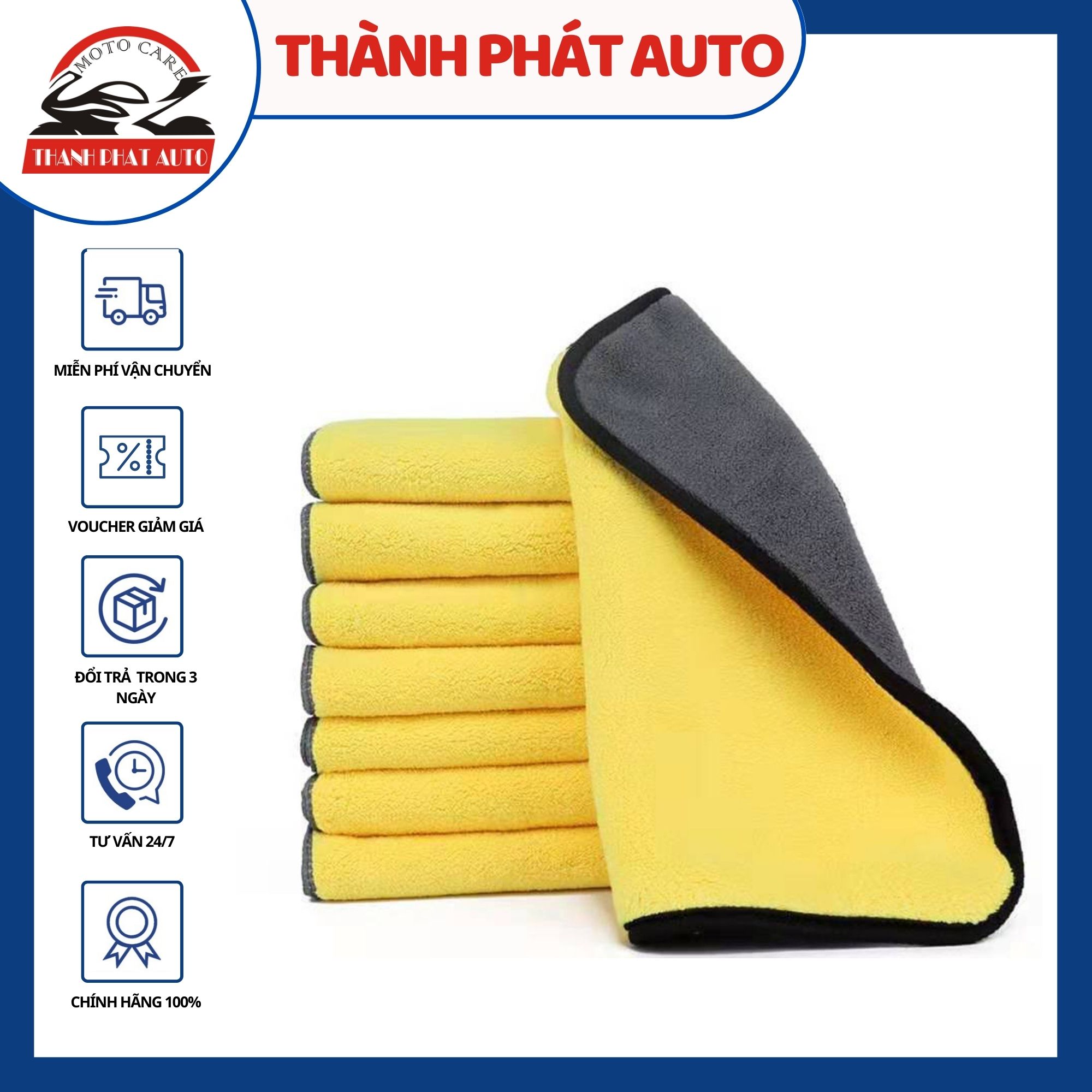 Khăn lau xe cao cấp chuyên dụng Microfiber Cloth kích thước 30 x 30