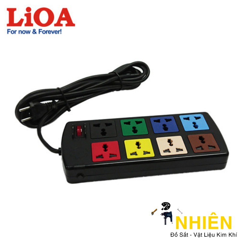 Ổ cắm điện đa năng 8 ổ cắm lioa 8d32n dây 3m - an toàn chống quá tải