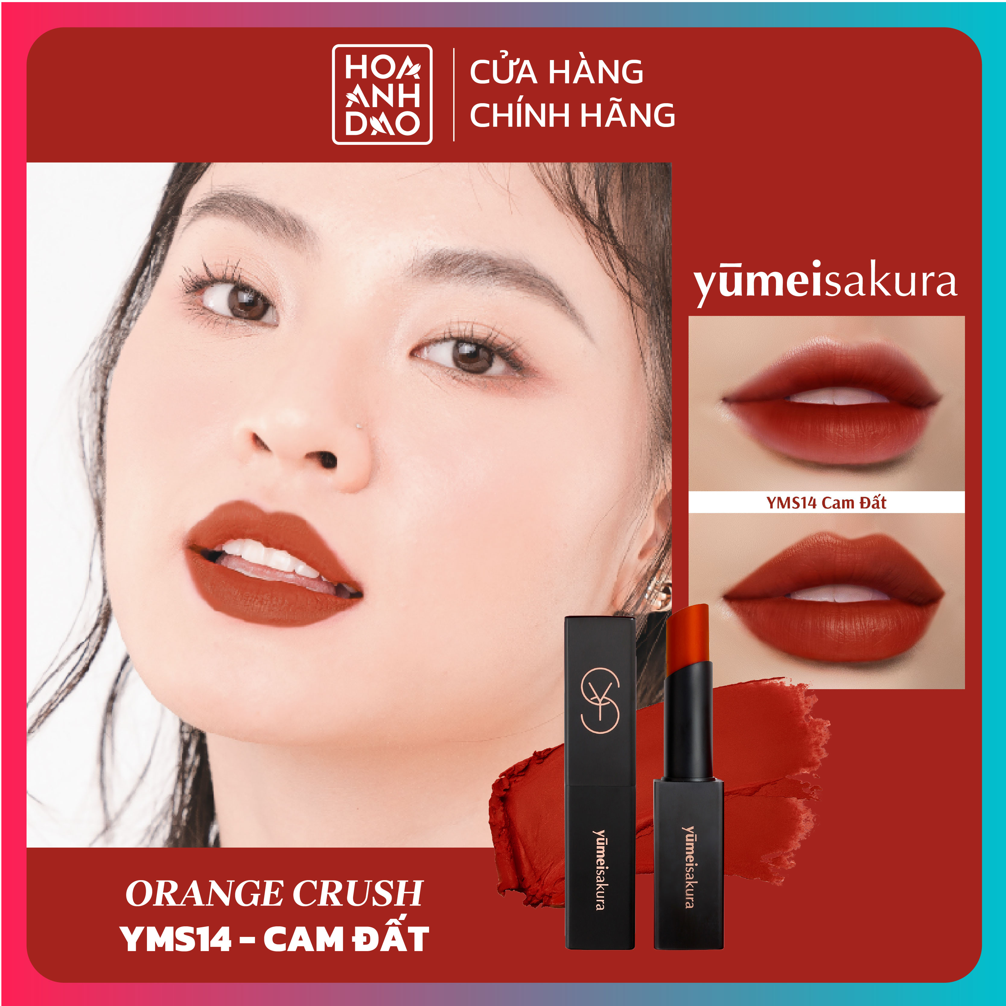 Son Thỏi Lì Yumeisakura - Cam Đất - Orange Crush - YMS14