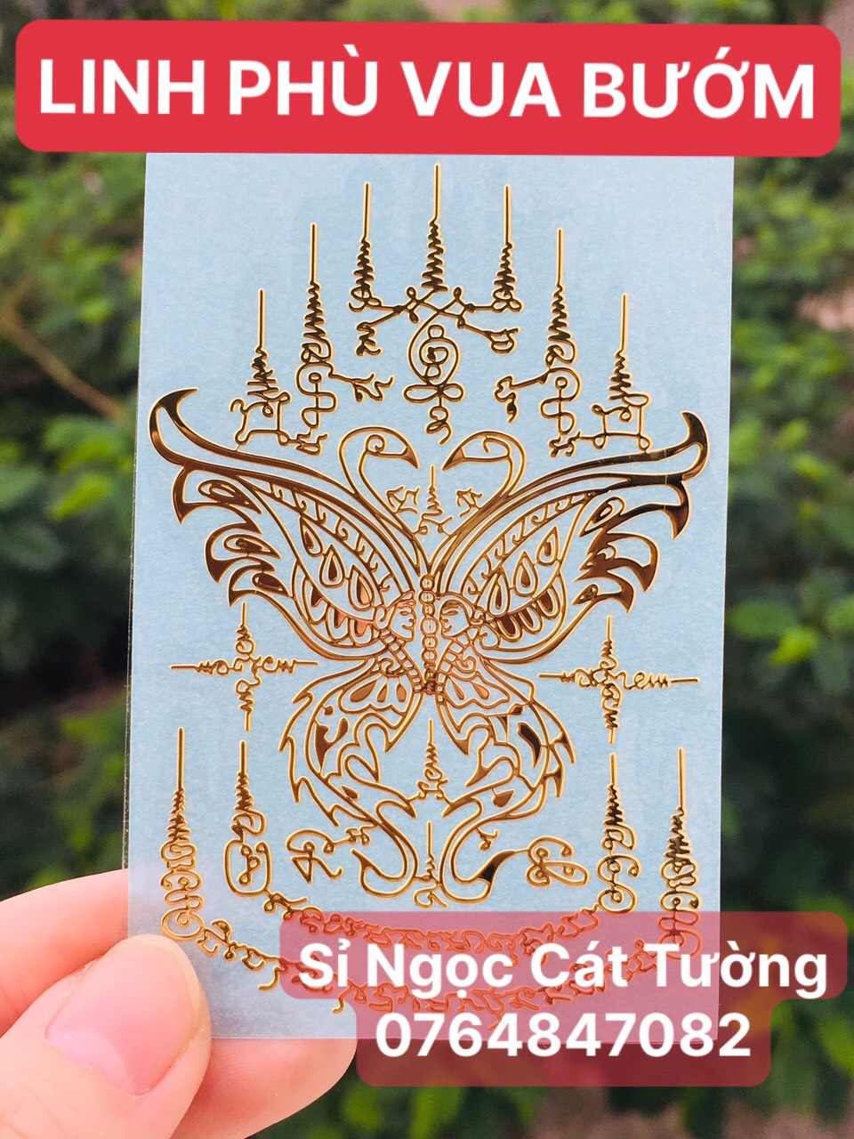 [HCM]Linh phù VUA BƯỚM - vận may trong kinh doanh tài vận làm ăn và tình duyên nở rộ dán điện thoại để bóp ví - Đã chú