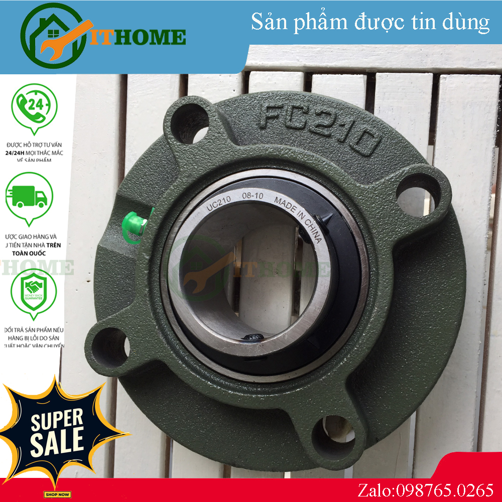 Gối đỡ vòng bi trục 50mm, gối đỡ bạc đạn trục phi 50 model ucfc210 dùng cho máy công nghiệp và nông nghiệp