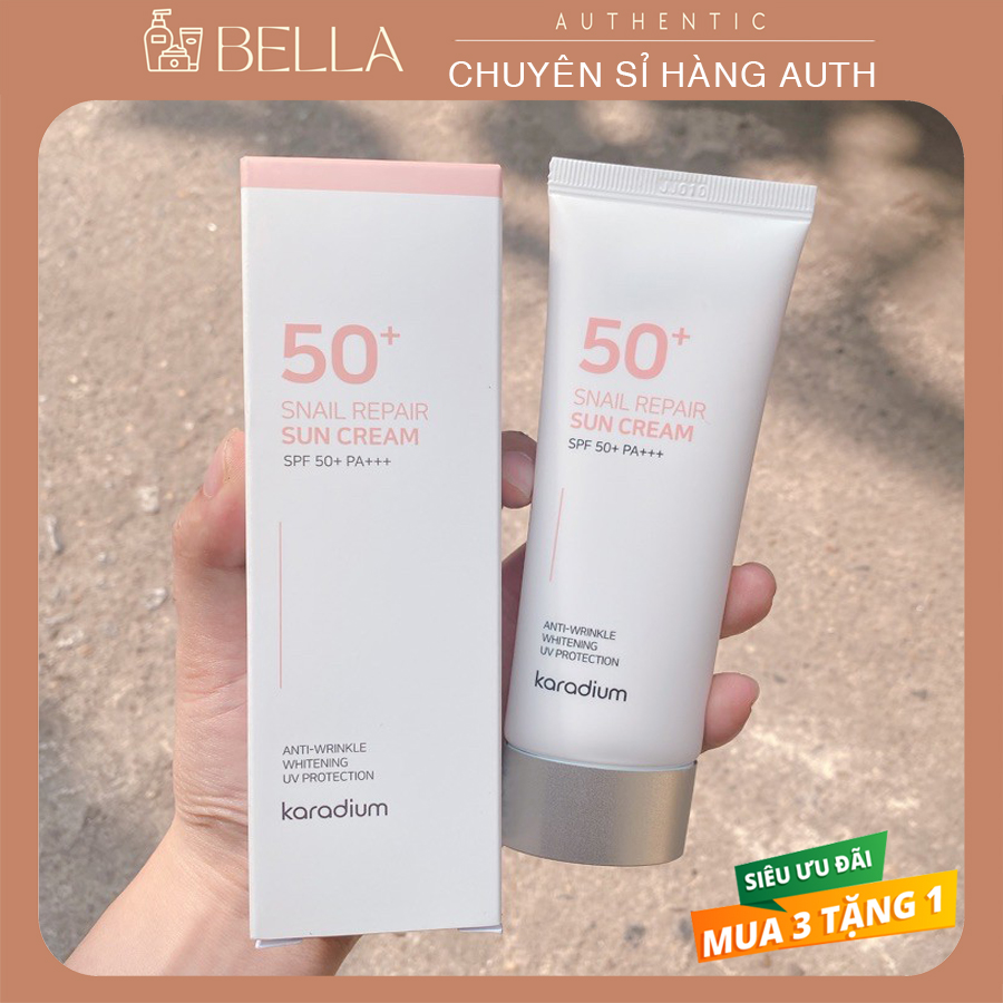 Kem chống nắng karadium snail repair sun cream spf 50+ pa+++ | kem chống nắng nâng tone, chống trôi hàn quốc
