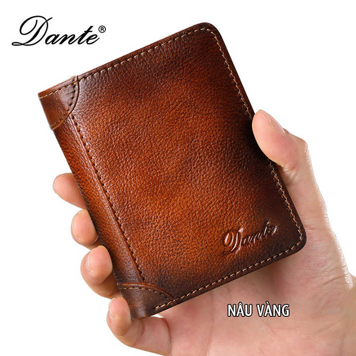 Ví da bò nam cao cấp DANTE, da thật V1701