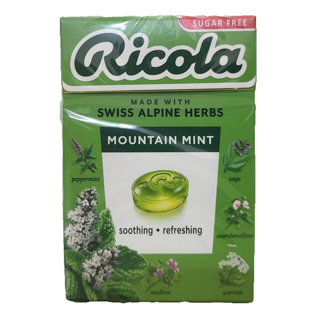 Ricola kẹo thảo mộc bạc hà không đường mountain mint candy