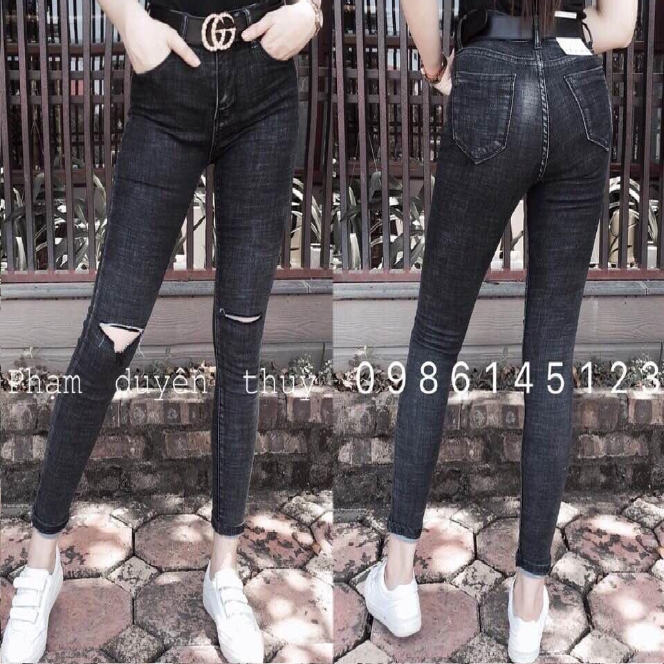 Quần Jean Nữ ST 05 (Bố Rách) Thời Trang Cao Cấp Co Giãn Tốt - Hàng Chuẩn Hình