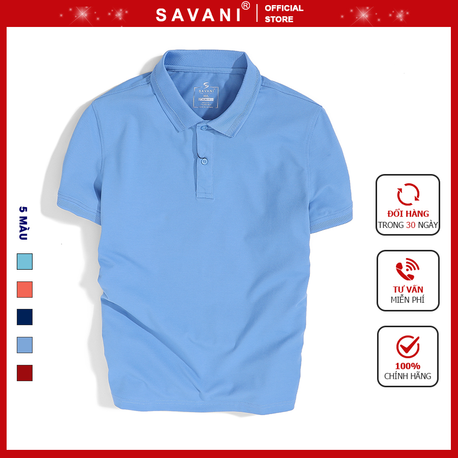 Áo thun Polo nam SAVANI phong cách trẻ trung, co giãn, thoáng mát, thấm hút tốt MPF009