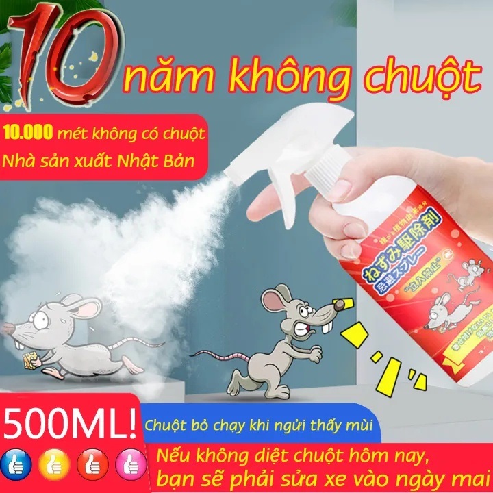 Việt Nam LazMall Chính Hãng Bình Xịt Đuổi Chuột 500Ml An Toàn Hiệu Quả Là Sản Phẩm Chuyên Dùng Xua Đuổi Các Loại Chuột, Với Thành Phần Đặc Biệt Từ Các Tinh Dầu Thiên Nhiên Xua Đuổi, Ngăn Chặn Chuột Cắn Phá, Phóng Uế, Hiệu Quả 3-5 Ngày Sử Dụng