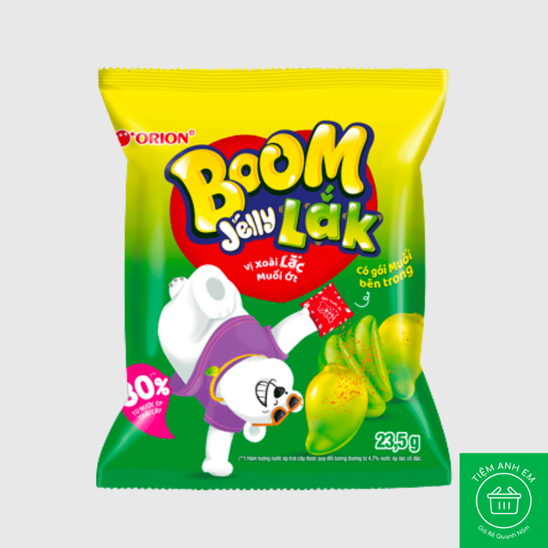 Kẹo dẻo boom jelly lắk orion vị xoài lắc muối gói 23,5g