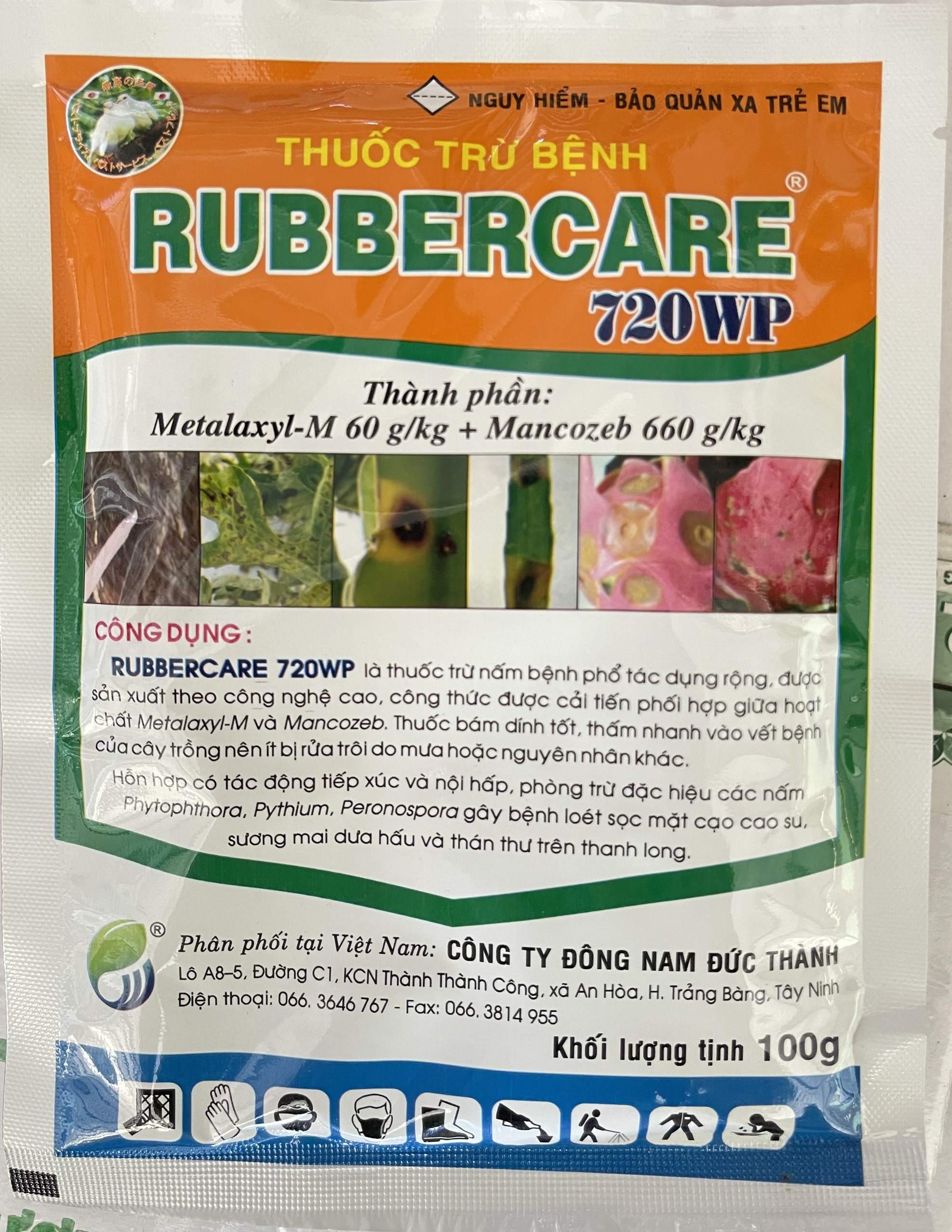 Thuốc Trừ Nấm Bệnh Cây Trồng Rubbercare 720WP - Trừ Thán Thư Thanh Long - Gói 100g