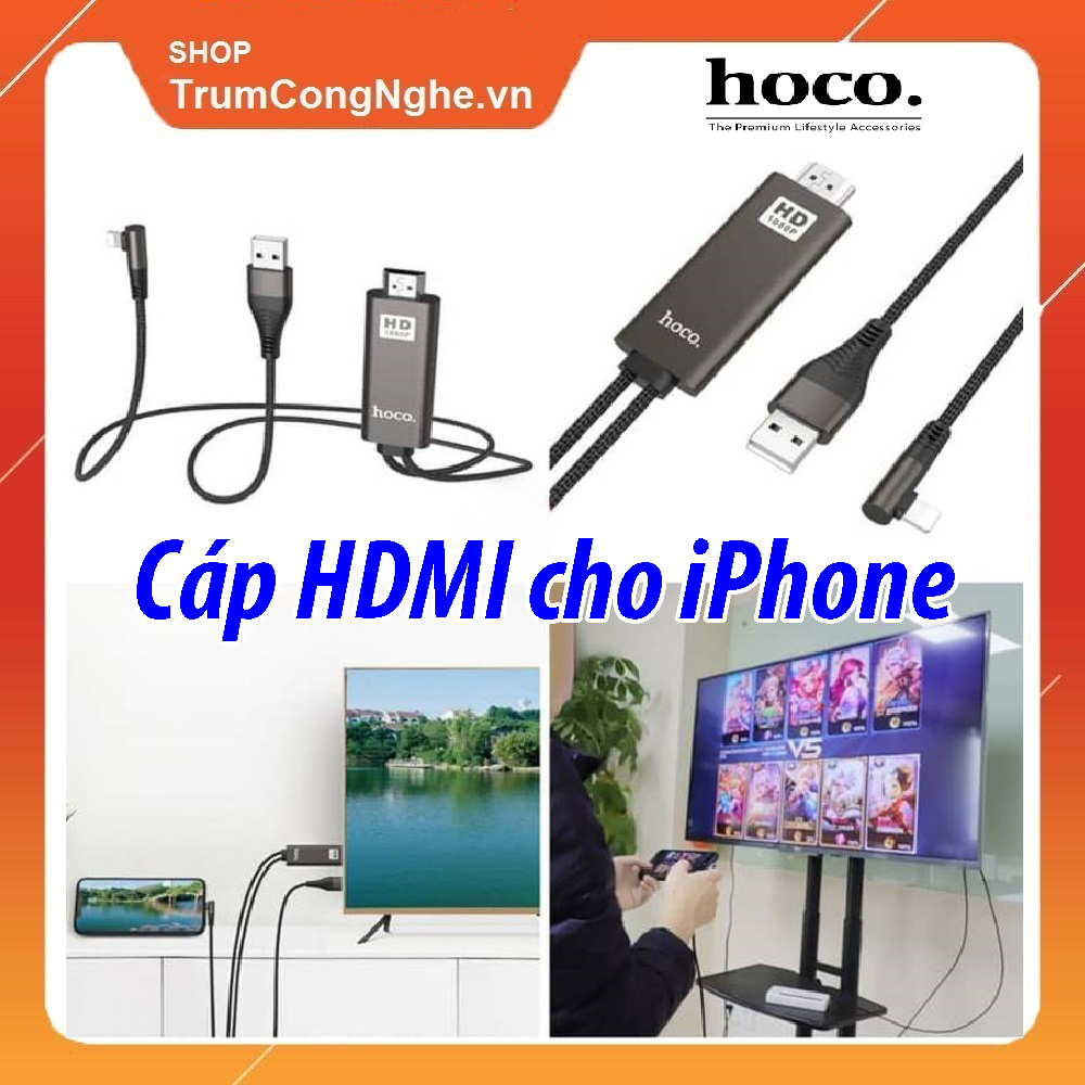 Cáp hdmi cho iphone ipad hoco ua15 full hd 1080p dài 2m