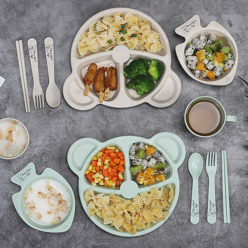 Bộ khay ăn dặm 3 ngăn 6 món