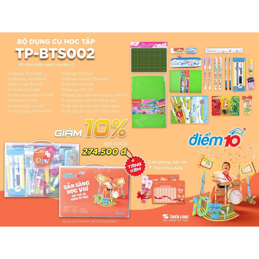 Bộ dụng cụ học tập tp-bts002 - bộ sản phẩm dành riêng cho học sinh lớp 2 cam kết hàng đúng mô tả chất lượng đảm bảo an toàn đến sức khỏe người sử dụng đa dạng mẫu mã