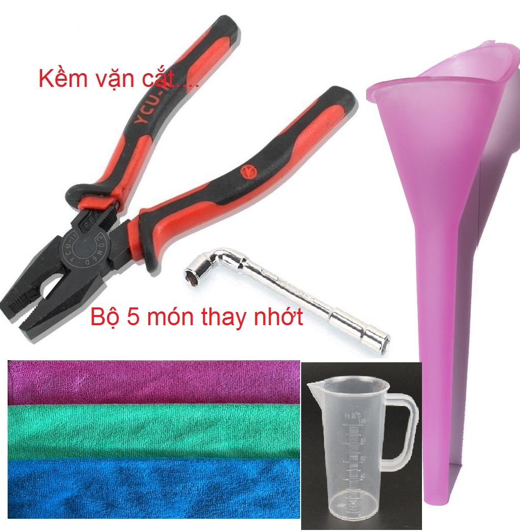 [DỤNG CỤ THAY NHỚT XE MÁY] TRỌN BỘ DỤNG CỤ THAY NHỚT CHO XE TAY GA/xe số ĐẦU ỐC VẶN BẰNG ĐIẾU MỞ ỐC, KÌM MỞ NẮP NHỚT...