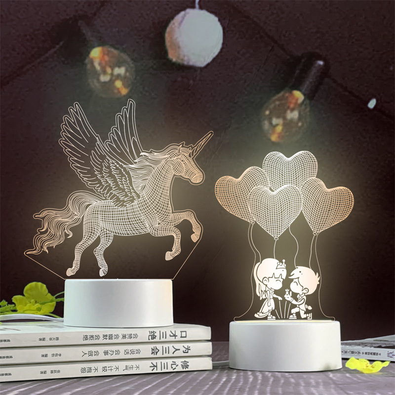 Đèn led đèn ngủ 3d trang trí đầu giường thích hợp làm quà tặng