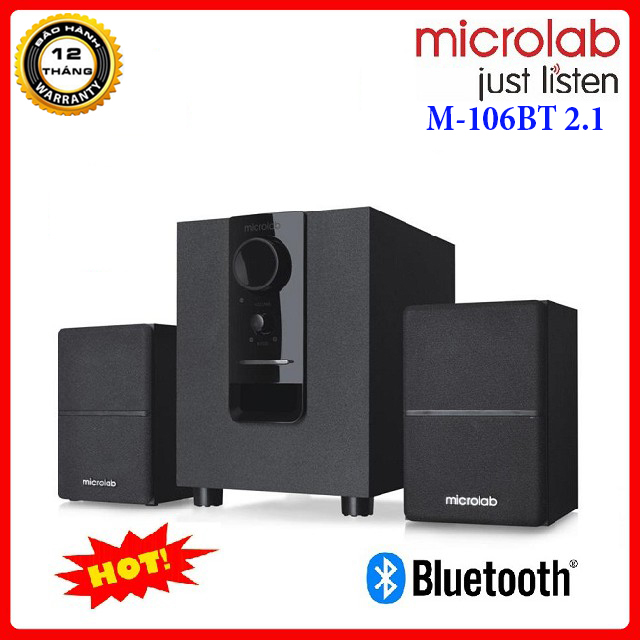 [HCM][ GIÁ RẺ VÔ ĐỊCH ] Loa Vi Tính Microlab M-106BT 2.1 Kênh (10W) Kết Nối Bluetooth Cực Nhanh Lên Tới 10m Bass Cực Lớn Nghe Nhạc Siêu Hay Âm Thanh Trung Thực To-Rõ Ràng Dùng Cho TV DVD CD Amply Có Jack 3.5mm