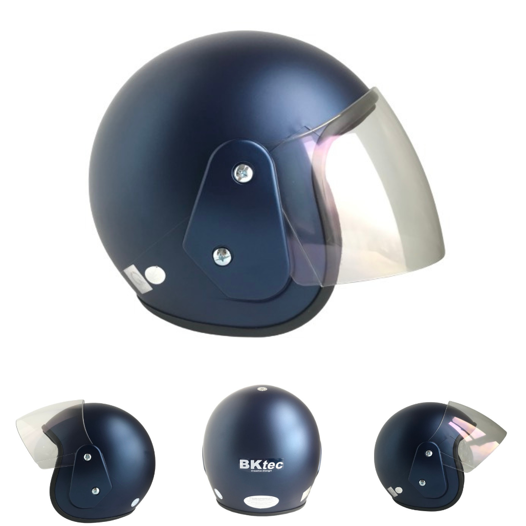 Mũ bảo hiểm trùm đầu siêu đẹp - BKtec - BK19 xanh than nhám - Kính trong suốt - Vòng đầu 56-58cm - Hàng chính hãng - Bảo hành 12 tháng