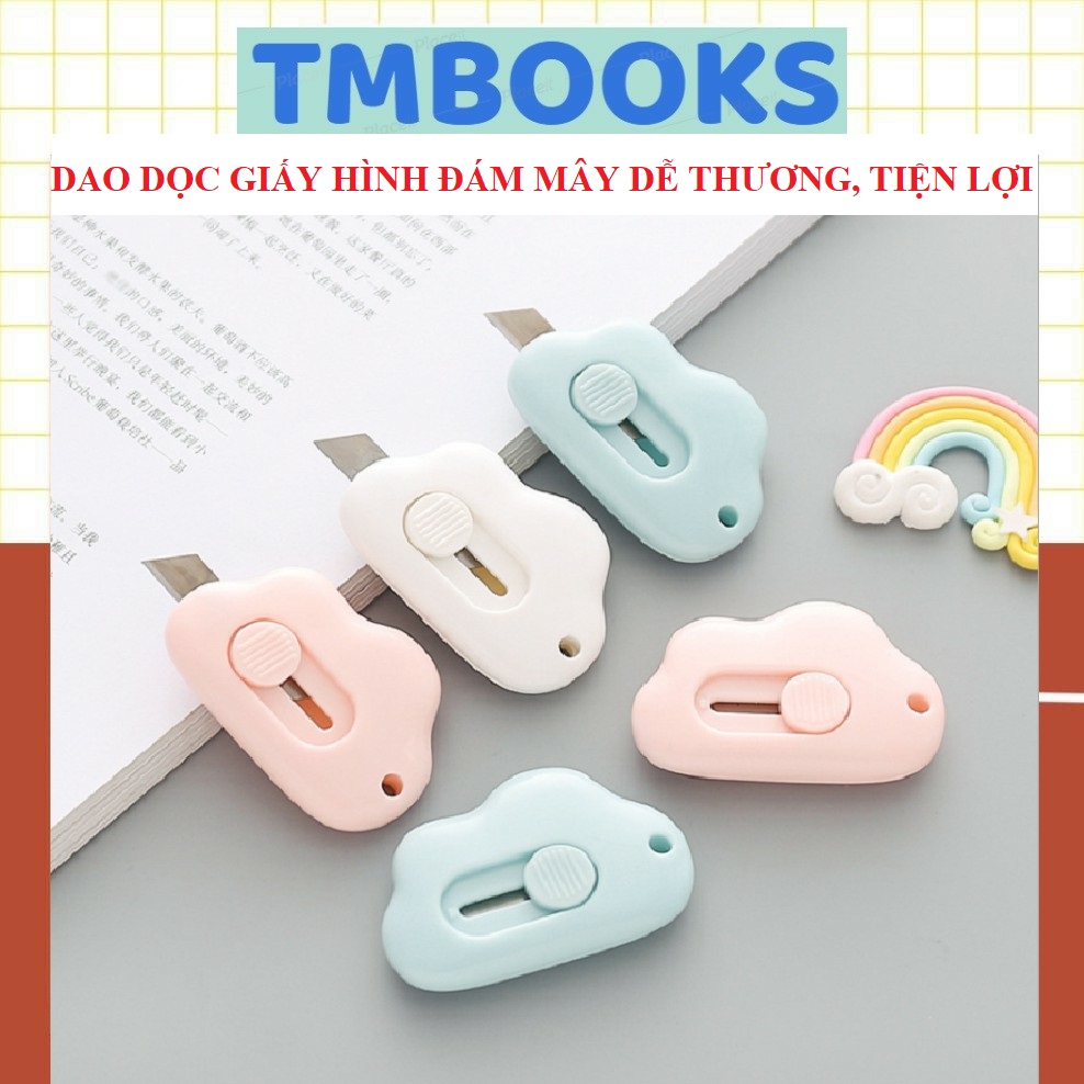 Dao dọc giấy mini hình đám mây nhỏ gọn tiện dụng, dễ thương - Dao dọc giấy TMBOOKS