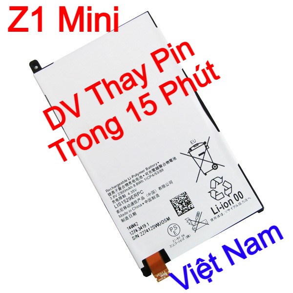 Pin scud cho điện thoại sony xperia z1 compact, sony xperia z1 mini 2300mah