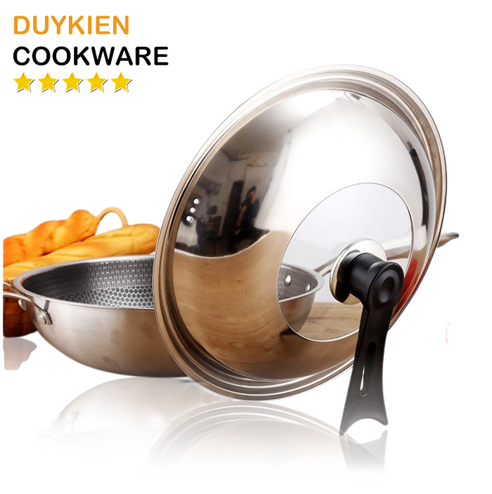 [Quai Đứng] Nắp Đậy Chảo Chống Dính Size Lớn Bằng Kính Cường Lực Kết Hợp Inox Với Tay Cầm Đứng Cao Cấp, Siêu Tiện Lợi (28cm - 34cm)
