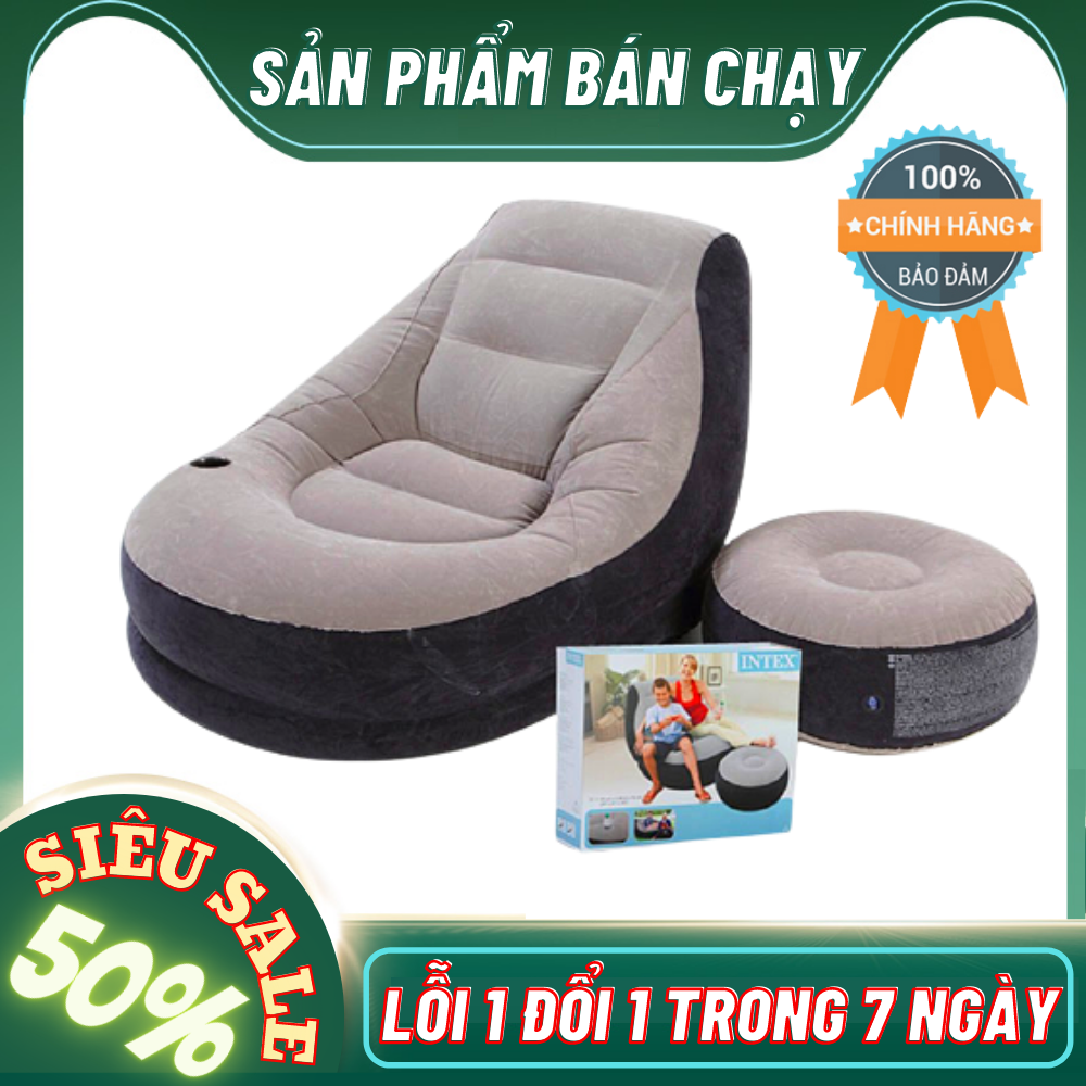 Nệm SaLon, Ghế ngồi, Ghế thư giãn, Ghế đa năng, Ghế hơi intex vỏ nhung,Ghế thư giãn chống mỏi cổ và mỏi lưng - Ghe hoi bơm/xả hơi tiện dụng,Thiết kế sang trọng (bảo hành 12 tháng )