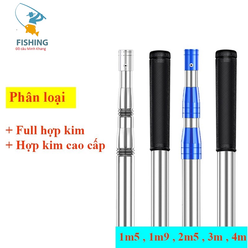 Vợt cá hợp kim cao cấp vợt cá inox cán vợt đủ size