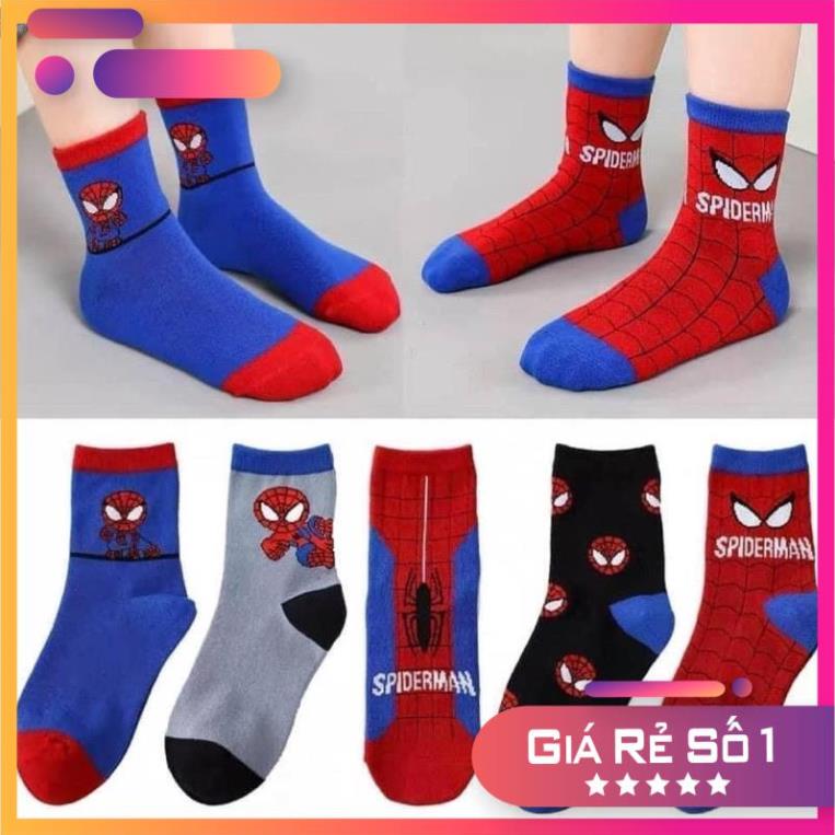 SET 10 Đôi Tất Siêu Nhân Người Nhện Cổ Cao Cho Bé Siêu Hot