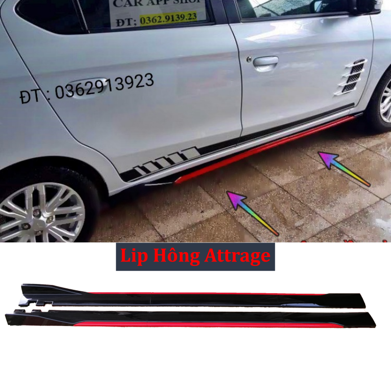 Mitsubishi Attrage - Lip hông ốp sườn xe  Attrage bảo sườn xe tránh xước xát