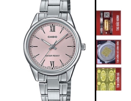 Đồng hồ nữ dây thép không gỉ casio anh khuê ltp-v005d-4b2udf