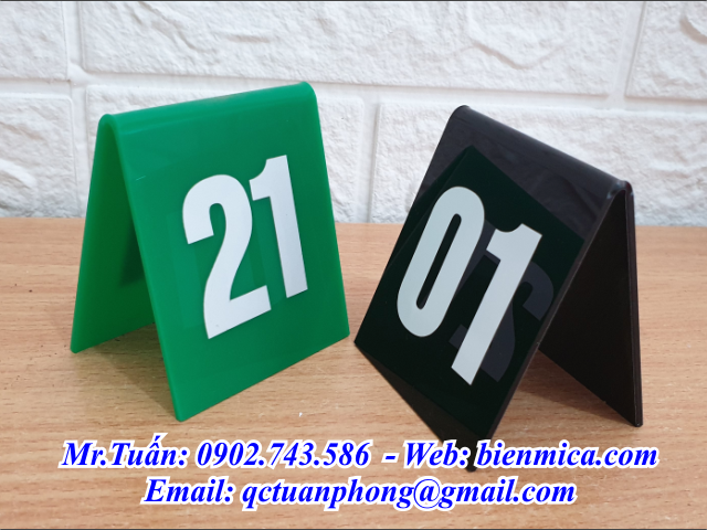 Thẻ bàn cafe - Thẻ số bàn quán cafe - Số Bàn tự chọn màu theo yêu cầu